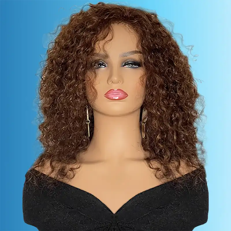 16″ Brown Curly Medical Wig 16