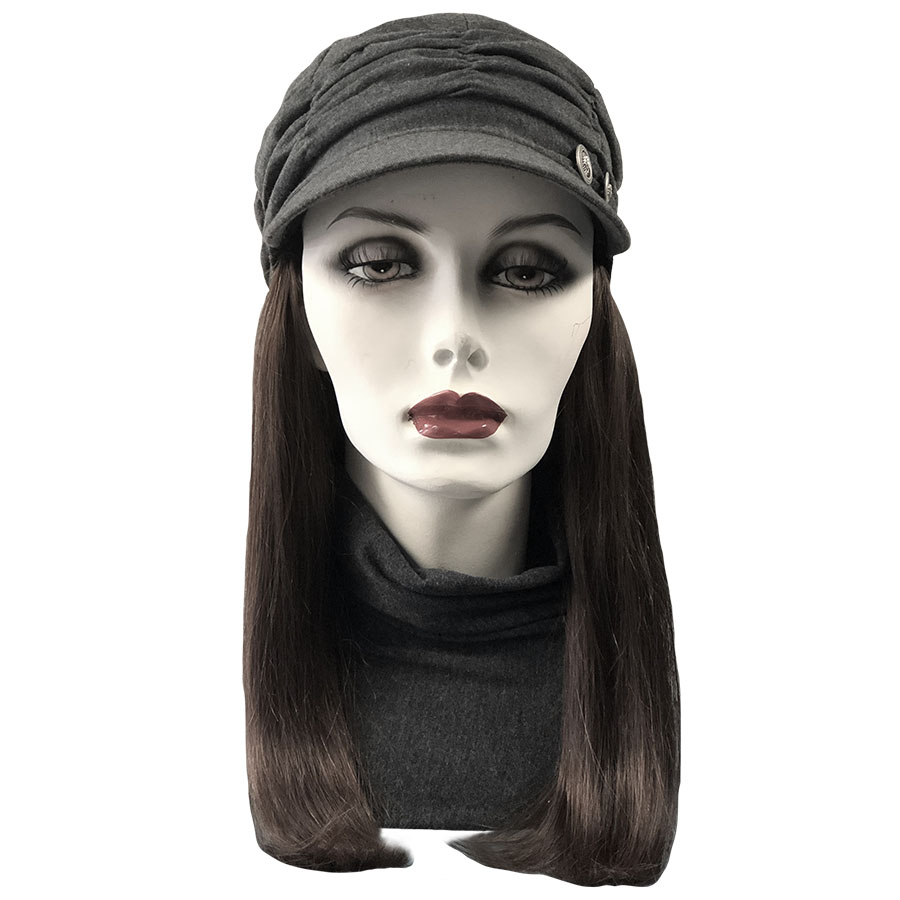 Chemo Hats with Hair For Cancer Patients Cranial Prosthesis Wigs