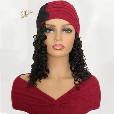 Women's Fashion Chemo Turban with 100% Human Hair Attached