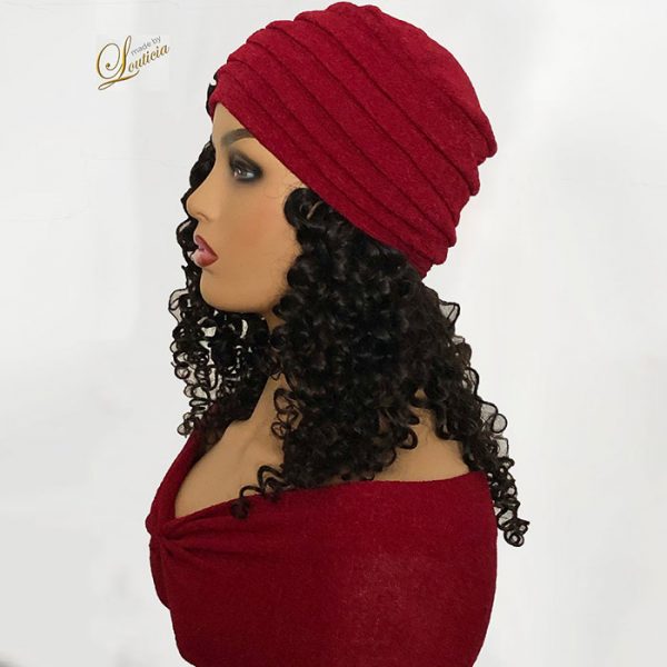 Women's Fashion Chemo Turban with 100% Human Hair Attached