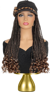 Hat with Hair Attached 20" Ombre Braids