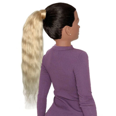 Human Hair Ponytail Extension Luscious Blonde Chinese Hair