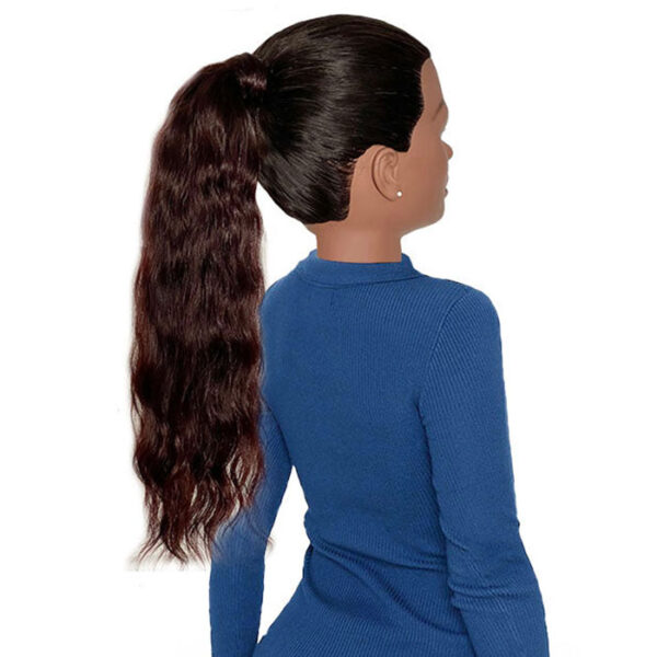 Human Hair Ponytail Extension Dark Auburn Indian Hair