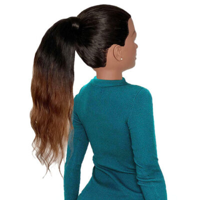 Human Hair Ponytail Extension Dark Brown Ombre Indian Hair