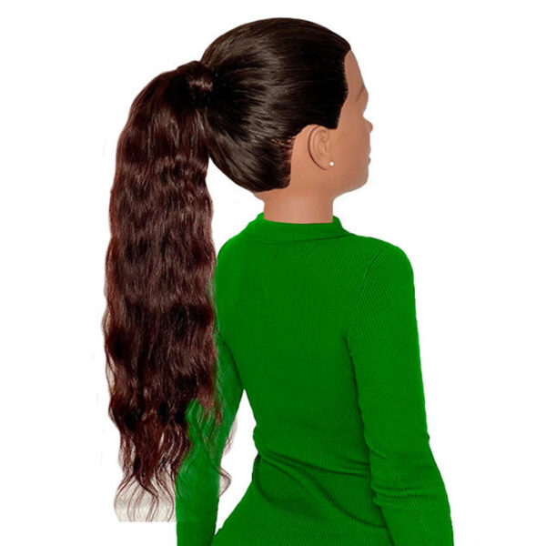 Human Hair Ponytail Extension Dark Auburn Indian Hair