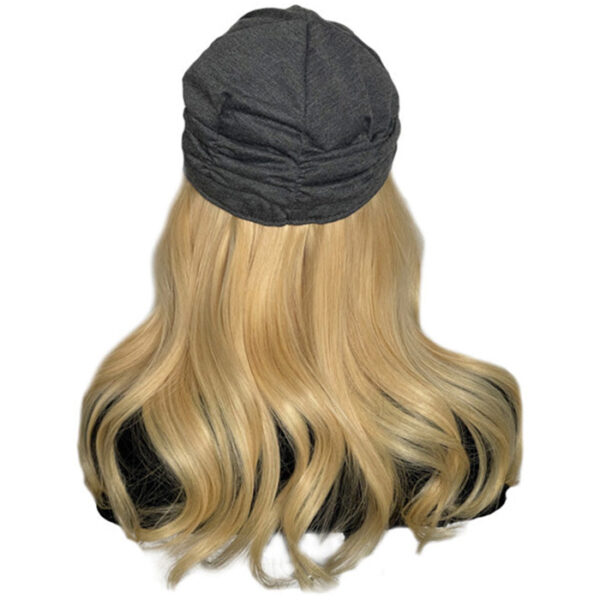 Gray Hat with 16 inch Straight Blonde Hair Attached