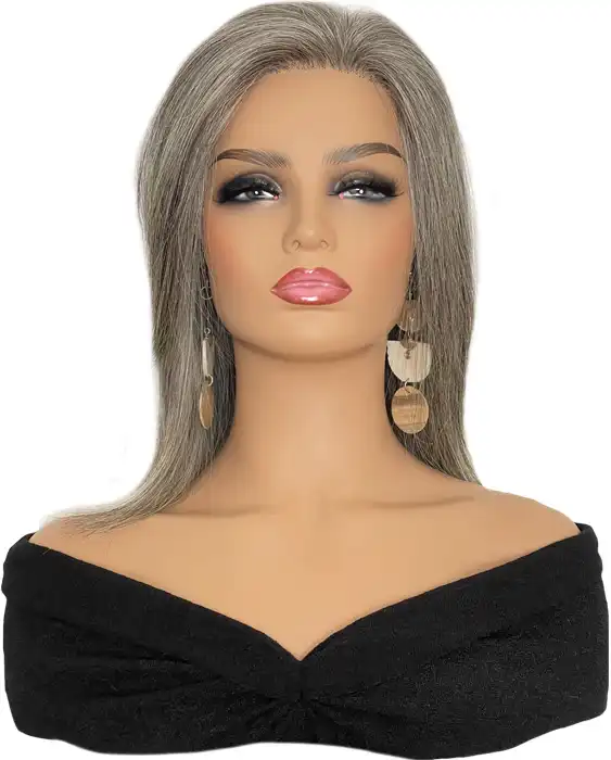 Lace Front 12" Gray Prosthesis Wig